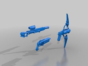 gears war low poly weapons 3d printing gow 3d print model - Mito3D