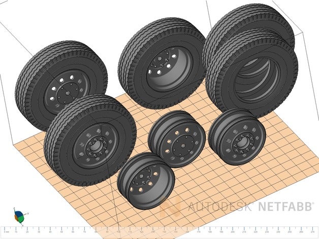 tamiya rodas de caminhão escala 1 a 14 r c veículos lkw rc wingnutwings 3D print model - Mito3D