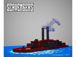 orc ironclad scavengers wargame toy & game accessories fantasy ship steampunk vehicles voxel wargames wargaming 3d print model - Mito3D
