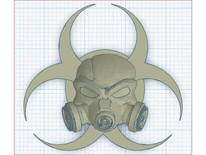 máscara de gas bio hazard perilla la puerta decoración 3d print model - Mito3D