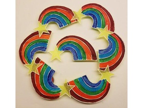 Sterne Regenbogen - Zubehör bling flair pin stolz rainbow Stern 3d print model - Mito3D