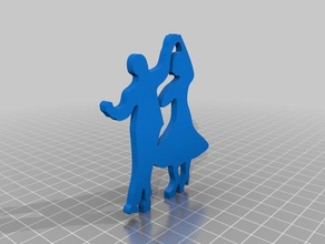 dança silhueta bolo topper Arte 2d casal de casamento 3d print model - Mito3D