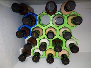 modulare hex rack bottiglia organizzazione 3d print model - Mito3D