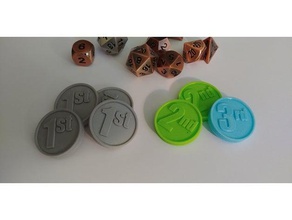 d&d spell slot tokens toy & game accessories dnd token dungeons dragons rpg spells wargaming 3d print model - Mito3D