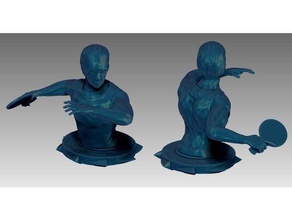 giocatore di tennis tavolo busto persone La stampa 3d art il persona la scultura sport da zbrush 3d print model - Mito3D