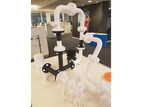flanged pipes model kit engineering 3d print model - Mito3D