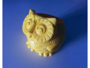 sonriendo búho bote v2 decoración de la copa titular owl lápiz pon olla 3d print model - Mito3D