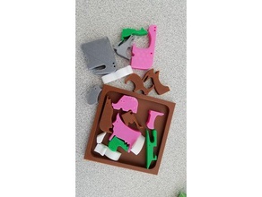 solid cradle 18 animal puzzle puzzles 3d print model - Mito3D