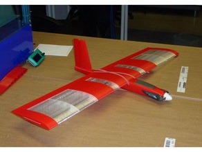 speedy red midi wing r c vehicles airplane flying plank rc plane 3d print model - Mito3D
