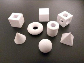bloc d'essai L'impression 3d tests le les blocs l'étalonnage cône cube personnalisables customizer cylindre l'ellipse test d'imprimante prism pyramide de la sphère partie 3d print model - Mito3D