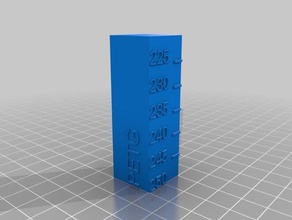petg - temperature calibration tower 225-250 degrees w 5 deg increments 3d printing tests customized 3d print model - Mito3D