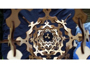 dreikopftile Mathe-Kunst lasercut tile Holz 3d print model - Mito3D