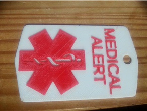 medical alert badge openscad 3d print model - Mito3D