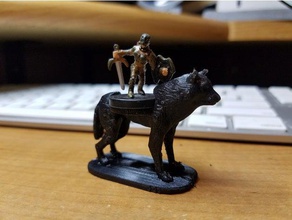 a caballo lobo pequeño de d&d figuras juegos dungeons dragons 3d print model - Mito3D