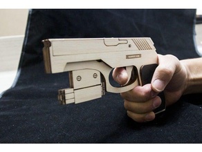 bande de caoutchouc pistolet laser à points rouges jouets & jeux découpé au arme feu jouet 3d print model - Mito3D