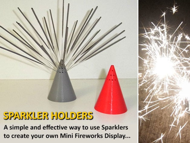 sparkler-Halter Haushalt Feiern feier display einfach event Veranstaltungen festliche fidget spinner Feuer-Werk Feuerwerk Spaß guyfawkes guy fawkes Halter drucken prusa i3 rework sicher Sicherheit Saison saisonale sparkler wunderkerzen 3D print model - Mito3D