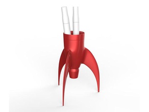 cohete - pluma titular de los hogares La impresión en 3d un lápiz sostenedor la el 3d print model - Mito3D