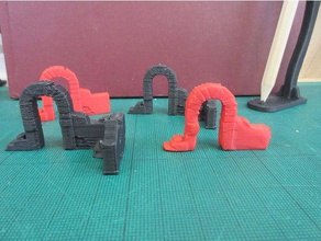 archway gaming games arch frostgrave ruined ruins scatter terrain model wargame wargaming 3d print model - Mito3D