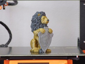 Löwen-statue, multi-Farbe Skulpturen dual-extrusion lion multimaterial statue willkommen 3d print model - Mito3D