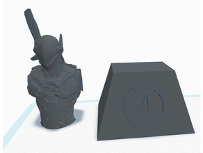 genji büstü overwatch stand heykeller toplama koleksiyoncular dur 3d print model - Mito3D