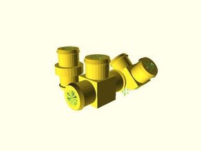 tubo dell'unione personalizzabile automotive accoppiatore flessibile angolo retto dritto tee unione 3d print model - Mito3D