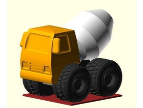 toy concrete mixer truck vehicles customizer openscad 3d print model - Mito3D