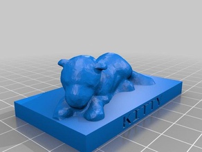gefüllte kitty-statue 3d-drucken 3d-scan kitty leopard plushie gefüllt Stofftier 3d print model - Mito3D