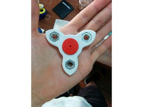 robotic style fidget spinner tri sharps withm8 nut 608 bearing toys & games hand finger robotics stress toy 3d print model - Mito3D