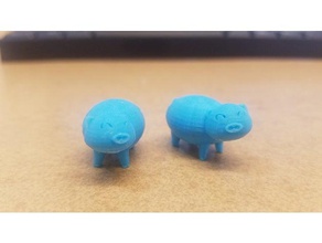iki piggies hayvanlar sevimli domuz piggy tinkercad 3d print model - Mito3D