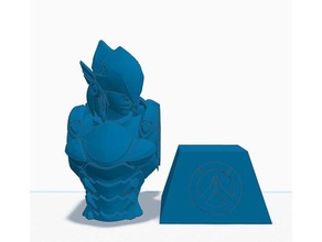 pharah bust stand - overwatch sculptures fareeha justicerainsfromaaugh sculpture 3d print model - Mito3D