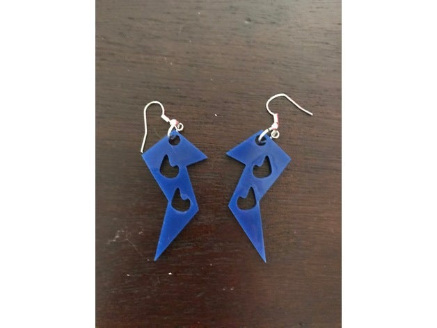 lightning hole earrings earring lasercut laser cut cutter 3D print model - Mito3D