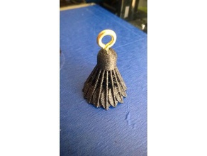 shuttlecock key ring keychains badminton keychain keyring 3d print model - Mito3D