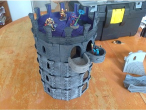 12-sided tower - modular miniature terrain toys & games castle dnd dragons dunegons dungeons frostgrave miniatures ruin wargame wargaming wizard 3d print model - Mito3D