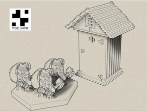 banheiros externos brinquedo & acessórios para jogos 15mm prédio miniatura de paisagem voxel wargaming 3d print model - Mito3D
