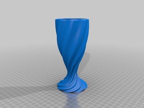 customizable rippled chalice vase decor customized function 3d print model - Mito3D