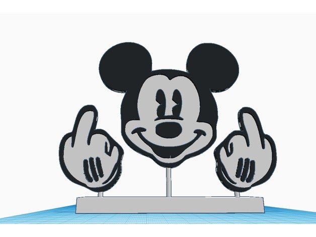 mickey v2 signs & logos mickeymouse mouse 3D print model - Mito3D