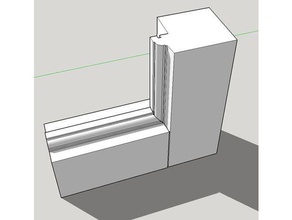 fenêtre stile rail modèles de l'architecture la menuiserie le vantail tsugite bois profil 3d print model - Mito3D