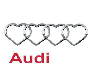 audi herzen logotipo de la automoción Logo en 3d coche corazón los corazones el amor 3d print model - Mito3D