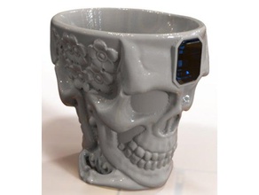 skull cup art tools 3d print model - Mito3D
