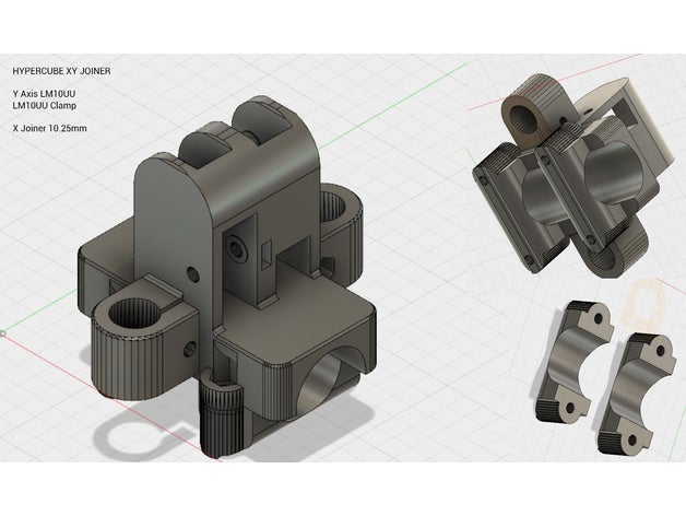 hiperküp xy marangoz lm10uu 3d yazıcı parçaları kelepçe taşıma xy-joiner 3D print model - Mito3D