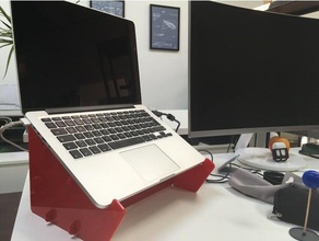 tam parametrik dizüstü bilgisayar lazer kesim stand 2d sanat laptop dur 3d print model - Mito3D