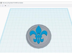 fleur lys flag holder to-shirtcom quebec 3d printing lis 3d print model - Mito3D
