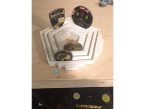 pentagon challenge coin holder hobby 3d print model - Mito3D