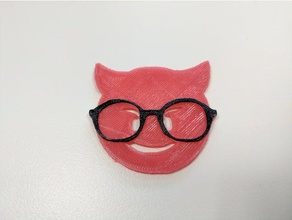 devil emoji glasses signs & logos 3d print model - Mito3D