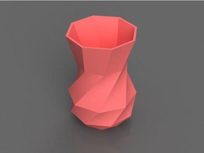 faceted vase household amazing beautiful beauty bowl cup facet flowers flower pot fusion 360 garden kitchen low poly lowpoly pink render spiralize spiral printing vaces mode 3d print model - Mito3D