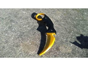 karambit bıçak yüzük sahne 3d print model - Mito3D