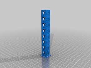 temp tower 222-250 3d printing tests customized 3d print model - Mito3D