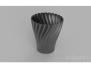 influunt - vase household container large format print series trash can wave 3d print model - Mito3D