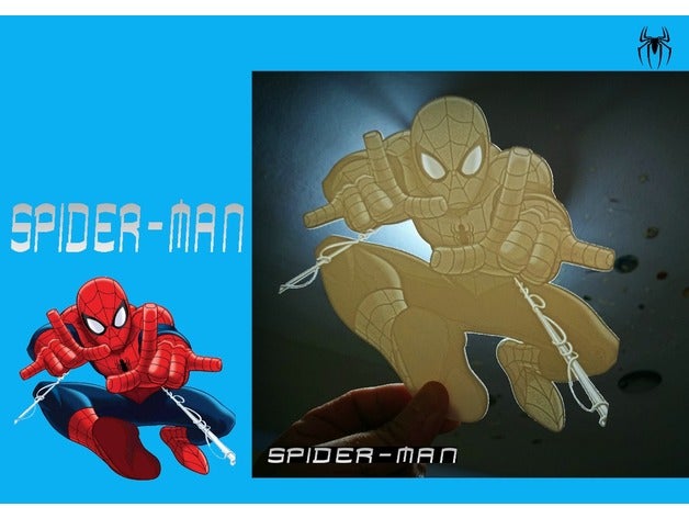 lithophane spiderman sanat 3dlito litofania örümcek Örümcek Adam 3D print model - Mito3D