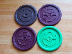 pokemon pokeball sottobicchieri forniture di famiglia coaster nintendo retrò video gioco 3d print model - Mito3D